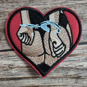 Handcuffs In Heart Bdsm Sexy Time Romance Iron On Patch
